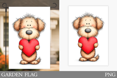 Valentines Dog Garden Flag. Valentines Garden Flag Design Product Image 1