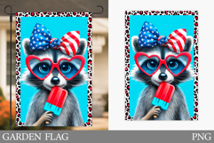 Patriotic Raccoon Garden Flag. Patriotic Garden Flag Design Product Image 1