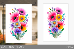 Flowers Garden Flag Sublimation. Wildflowers Garden Flag Product Image 1