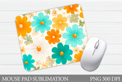 Floral Mouse Pad Sublimation. Flowers Mouse Pad Design Product Image 1