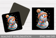 Snowman Magnet Sublimation. Christmas Magnet Design Product Image 1
