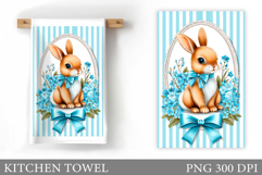 Cute Bunny Kitchen Towel Design. Cute Bunny Sublimation Product Image 1
