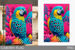 Parrot Garden Flag Design. Bird Garden Flag Sublimation Product Image 1