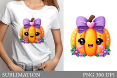 Cute Pumpkin T-Shirt Desugn. Cute Pumpkin Sublimation Product Image 1