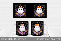 Ghost Mug Sublimation. Halloween Mug Design Product Image 1