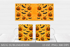 Halloween Pumpkin Mug Design. Halloween Mug Sublimation Product Image 1