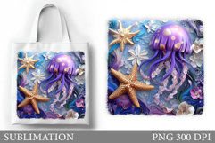 Jellyfish Sublimation. Jellyfish Tote Bag Sublimation Product Image 1