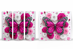 Butterfly Tumbler Sublimation. Flowers Tumbler Design Product Image 2