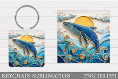 Whale Keychain Sublimation. Whale Sublimation Product Image 1