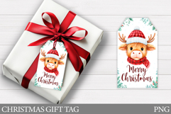 Highland Gift Tag Design. Christmas Cow Gift Tag Printable Product Image 1
