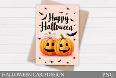 Halloween Card Printable. Halloween Pumpkin Card Design Product Image 1