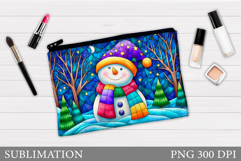 Snowman Makeup Bag Design. Christmas Cosmetics Bag Product Image 1