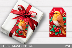 Christmas Gift Tags. Christmas Bird Gift Tag Printable Product Image 1