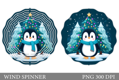 Cute Penguin Wind Spinner. Christmas Wind Spinner Design Product Image 1