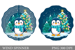 Cute Penguin Wind Spinner. Christmas Wind Spinner Design Product Image 1