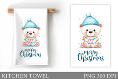 Polar Bear Kitchen Towel. Christmas Kitchen Towel Design Product Image 1