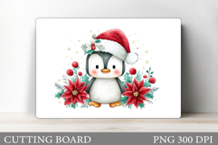 Cute Penguin Cutting Board. Christmas Cutting Board Design Product Image 1