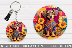 Cute Dog Keychain Design. Cute Dog Sublimation Product Image 1