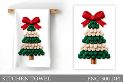 Crochet Christmas Tree Kitchen Towel Sublimation Product Image 1