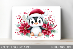Cute Penguin Cutting Board. Christmas Cutting Board Design Product Image 1