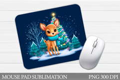 Christmas Deer Mouse Pad. Christmas Mouse Pad Design Product Image 1