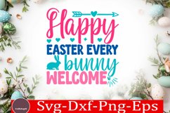 Happy Easter SVG Design Cute Easter Quotes SVG Bunny SVG Product Image 1