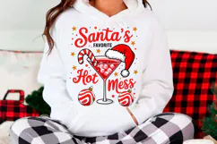 Santa's Hot Mess Svg,Funny Christmas PNG Product Image 1