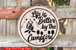 Camping Round Sign SVG Design Outdoor Sign Camping SVG Product Image 1