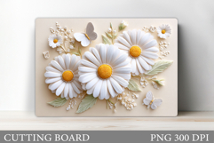 Daisy Flowers Cutting Board. Flowers Kitchen Cutting Design Product Image 1