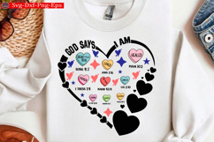 God Says Self Love Valentine PNG Heart Christian | Va Product Image 2