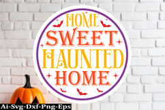 Halloween round sign Svg Design,Halloween Quotes Spooky Hall Product Image 1