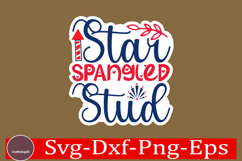 4th of July Sticker Svg Design, Patriotics Quotes Svg, Product Image 1