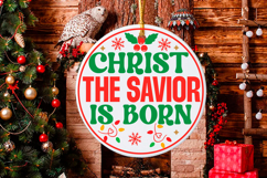 Christmas Round Sign SVG Bundle Holiday Door Decor Sign Bund Product Image 3
