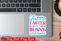 Happy Easter stickerS VG Design Cute Easter Quotes SVG Bunny Product Image 1