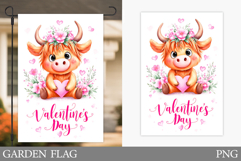 Valentines Cow Garden Flag. Valentines Garden Flag Design Product Image 1