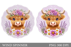 Cute Cow Wind Spinner Design. Cute Cow Sublimation Product Image 1