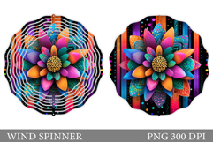 Flower Wind Spinner Design. Floral Wind Spinner Sublimation Product Image 1