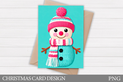 Cute Snowman Card Printable. Christmas Card Design Product Image 1