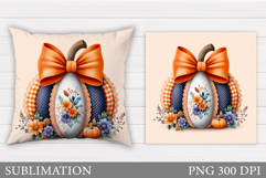 Fall Pumpkin Pillow Design. Pumpkin Sublimation Product Image 1