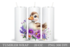 Cute Duck Tumbler Design. Summer Tumbler Sublimation Product Image 1