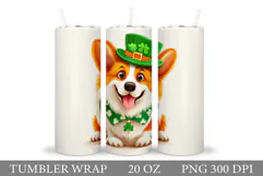 St Patrick Dog Tumbler. St Patrick Tumbler Sublimation Product Image 1