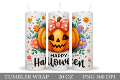 Halloween Pumpkin Tumbler Wrap. Halloween Tumbler Design Product Image 1