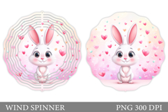 Valentines Bunny Wind Spinner. Valentine Wind Spinner Design Product Image 1