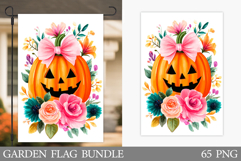 Pumpkin Garden Flag Sublimation. Halloween Garden Flag Product Image 1