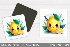 Cute Lemon Magnet Design. Cute Lemons Sublimation Product Image 1