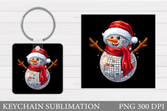Christmas Snowman Keychain. Christmas Keychain Sublimation Product Image 1