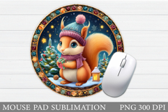Christmas Squirrel Mouse Pad. Christmas Mouse Pad Design Product Image 1