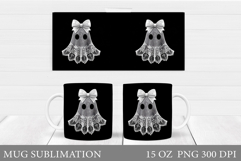 Halloween Ghost Mug Design. Cute Halloween Mug Sublimation Product Image 1
