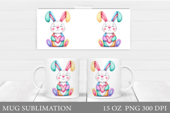 Valentines Bunny Mug Wrap Design. Bunny Mug Sublimation Product Image 1