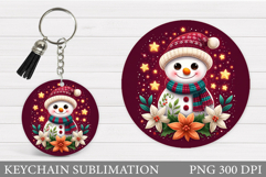 Christmas Snowman Keychain. Christmas Keychain Design Product Image 1